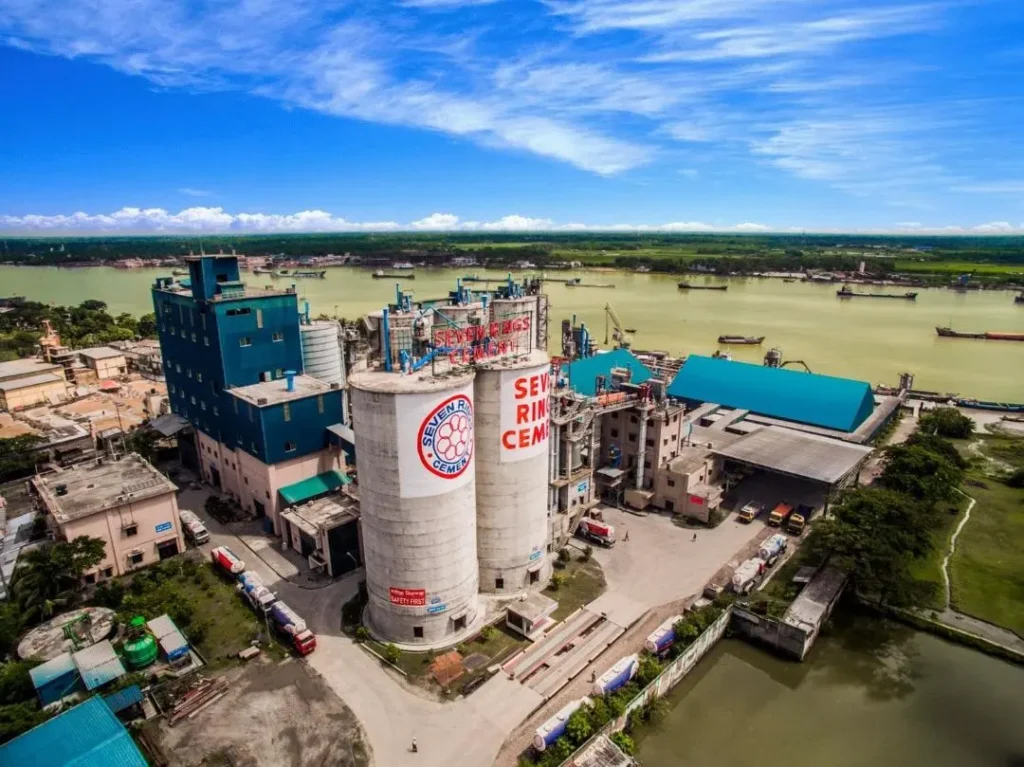 Current Cement Price in Bangladesh market scenario showing a modern cement manufacturing plant and industry infrastructure.