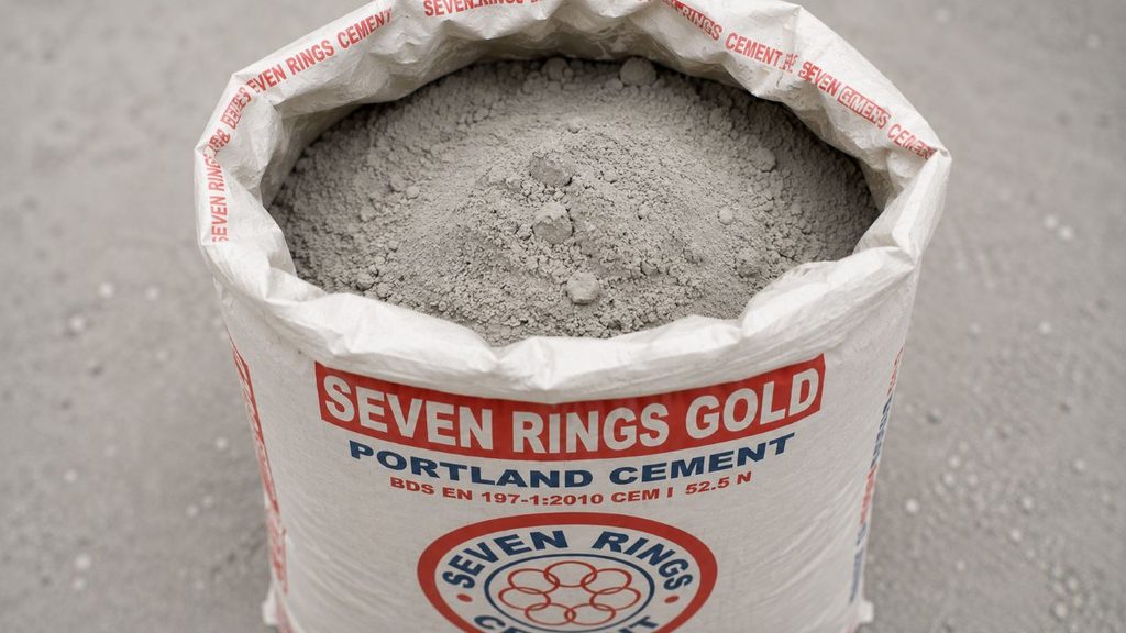 OPC vs PPC cement showing Seven Rings Gold Portland Cement powder for construction